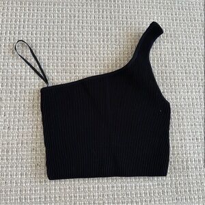 Babaton Contour Ribbed One Shoulder Tank Cropped